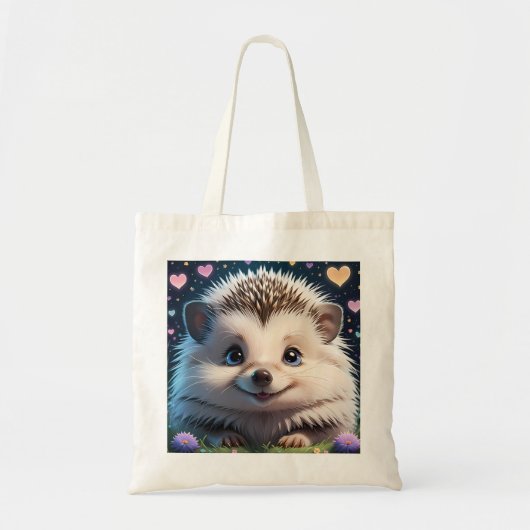 Schattigee egel met grote blauwe ogen tote bag (Voorkant)