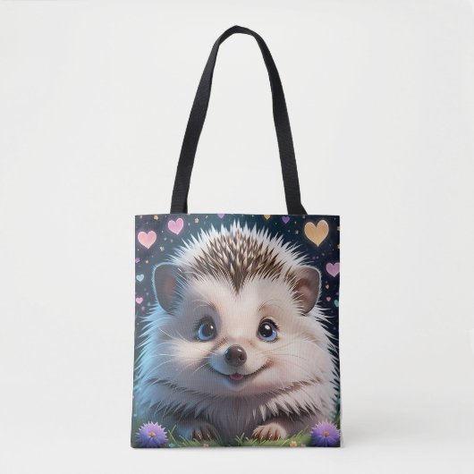 Schattigee egel met grote blauwe ogen tote bag (Voorkant)