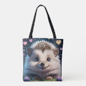 Schattigee egel met grote blauwe ogen tote bag (Achterkant)