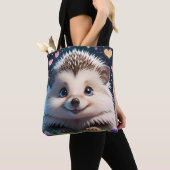 Schattigee egel met grote blauwe ogen tote bag (Dichtbij)