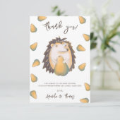 Schattigee egel met peren - dank u bedankkaart (Staand voorkant)