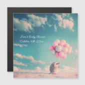 Schattigee egel met verjaardagsballonnen, aanpasba (Voorkant / Achterkant)