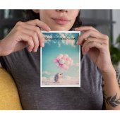 Schattigee egel met verjaardagsballonnen, aanpasba bedankkaart