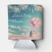 Schattigee egel met verjaardagsballonnen, aanpasba blikjeskoeler (Achterkant)