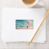 Schattigee egel met verjaardagsballonnen, aanpasba etiket (Insitu)