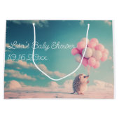 Schattigee egel met verjaardagsballonnen, aanpasba groot cadeauzakje (Voorkant)