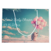 Schattigee egel met verjaardagsballonnen, aanpasba groot cadeauzakje (Achterkant)