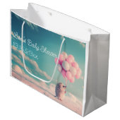 Schattigee egel met verjaardagsballonnen, aanpasba groot cadeauzakje (Voorkant Gekanteld)