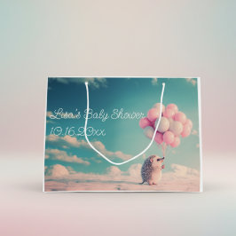 Schattigee egel met verjaardagsballonnen, aanpasba groot cadeauzakje