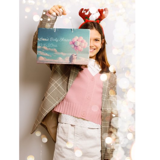 Schattigee egel met verjaardagsballonnen, aanpasba groot cadeauzakje