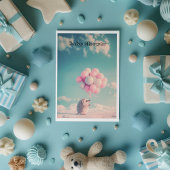 Schattigee egel met verjaardagsballonnen, aanpasba kaart