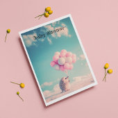 Schattigee egel met verjaardagsballonnen, aanpasba kaart