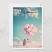 Schattigee egel met verjaardagsballonnen, aanpasba kaart (Voorkant)