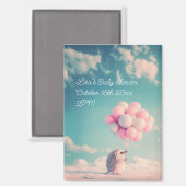 Schattigee egel met verjaardagsballonnen, aanpasba magneet (Voorkant / Achterkant)