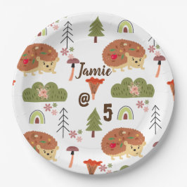 Schattigee egel Natuur bloemenregenboogpatroon Papieren Bordje