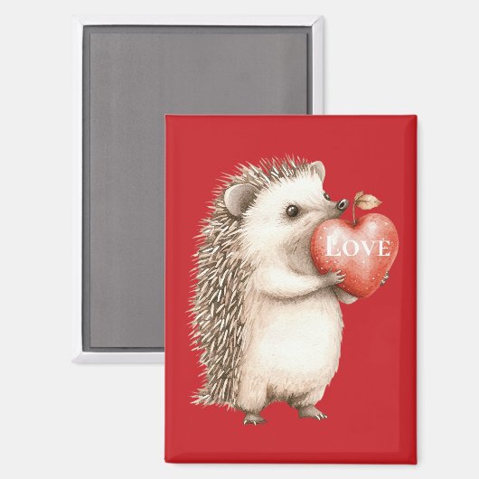 Schattigee egel rode hart liefde magneet (Voorkant / Achterkant)