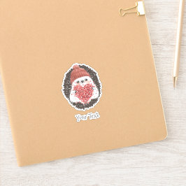 Schattigee egel roze hart tekst sticker