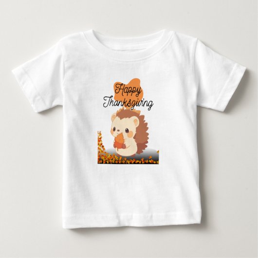 Schattigee egel Thanksgiving T-shirt Baby (Voorkant)