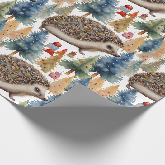 Schattigee egel vakantiebomen cadeaupapier (Hoek)