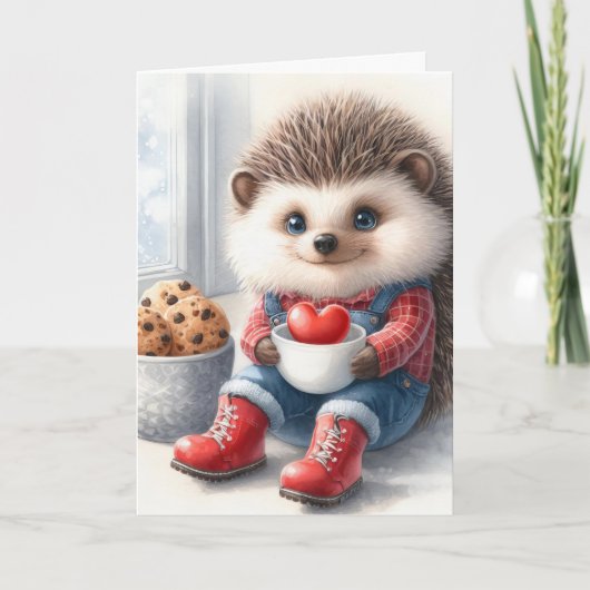 Schattigee egel Valentijnsdag Feestdagen Kaart (Voorkant)