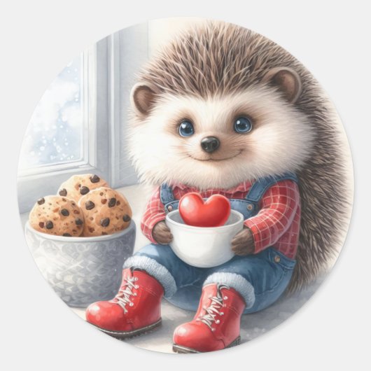 Schattigee egel Valentijnsdag Ronde Sticker (Voorkant)