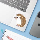 Schattigee egel waterfles sticker (Laptop met iPhone)