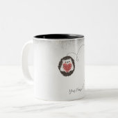 Schattigee egel zwart wit hart tweekleurige koffiemok (Voorkant links)