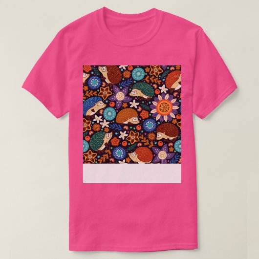 Schattigee egels en bloemen t-shirt (Design voorkant)
