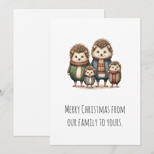 Schattigee egels feestdagenkaart (Voorkant / Achterkant)