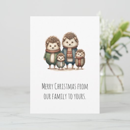 Schattigee egels feestdagenkaart (Staand voorkant)