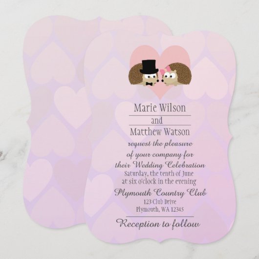 Schattigee egels in liefde bruiloft kaart (Voorkant / Achterkant)