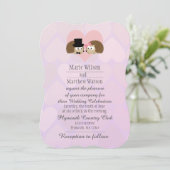 Schattigee egels in liefde bruiloft kaart (Staand voorkant)