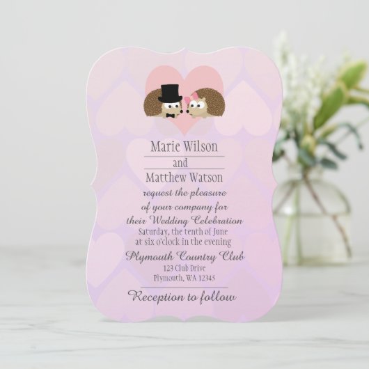 Schattigee egels in liefde bruiloft kaart (Staand voorkant)