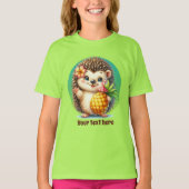 Schattigee egels liefhebbers meisjes strand t-shirt (Voorkant)