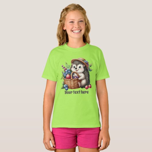 Schattigee egels liefhebbers meisjes t-shirt (Voorkant volledig)