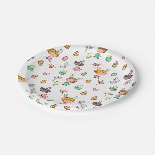 Schattigee Egg Hunt Paasfeest Papieren Bordje (Gekanteld)