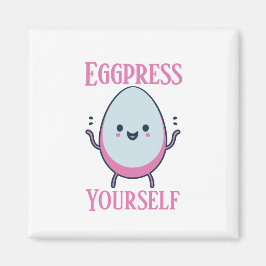 Schattigee "Eggpress Yourself" Funny Pun Magnet