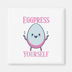 Schattigee "Eggpress Yourself" Funny Pun Magnet