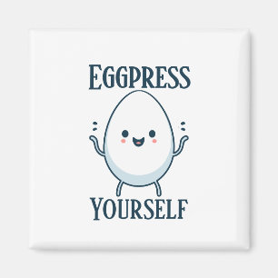 Schattigee "Eggpress Yourself" Funny Pun Magnet