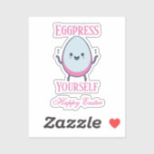 Schattigee "Eggpress Yourself" Grappig Pasen Sticker (Vel)