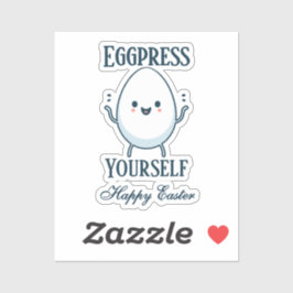 Schattigee "Eggpress Yourself" Grappig Pasen Sticker