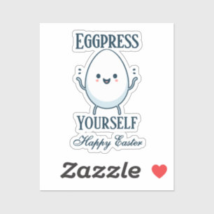 Schattigee "Eggpress Yourself" Grappig Pasen Sticker
