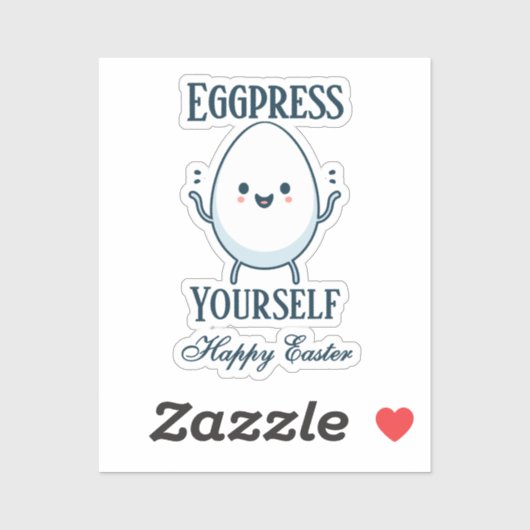 Schattigee "Eggpress Yourself" Grappig Pasen Sticker (Vel)