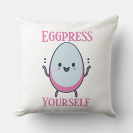 Schattigee "Eggpress Yourself" Grappige woordspeli Kussen