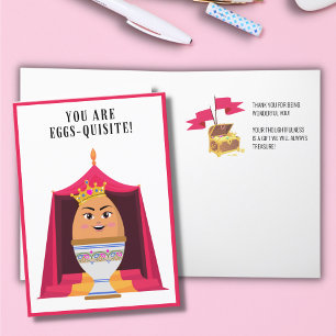 Schattigee Eggs-quisite bedankkaart