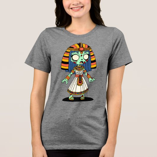 Schattigee Egyptische zombie Tri-Blend Shirt (Voorkant)