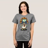 Schattigee Egyptische zombie Tri-Blend Shirt (Voorkant volledig)