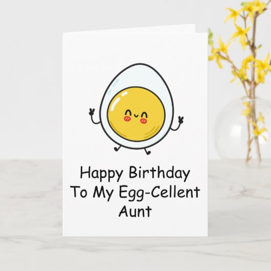 Schattigee eierstokken grappige tante verjaardagsk kaart (Gele Bloem)
