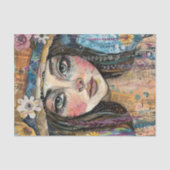 SCHATTIGEE EIGENZINNIGE BOHO MEISJE DECOUPAGE TISSUEPAPIER (Voorkant)