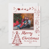 Schattigee eigenzinnige doodle kerst aangepaste 2  feestdagenkaart (Voorkant)